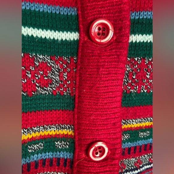 Vintage GINO PARIS Colorful Multicolor Cardigan Sweater made in France Sz Large - Picture 4 of 12